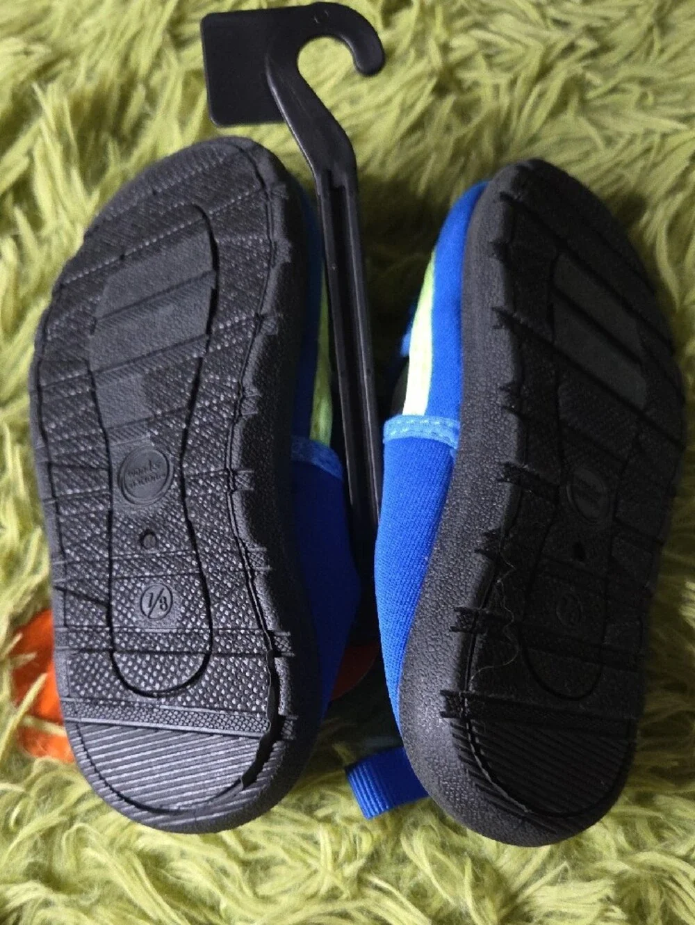 wonder nation Blue Mesh Water Shoes with Lime Accent